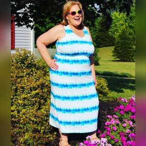 NEW NWT Christopher & Banks Plus Size Tie Dye Maxi Dress Size 1X (16/18)
